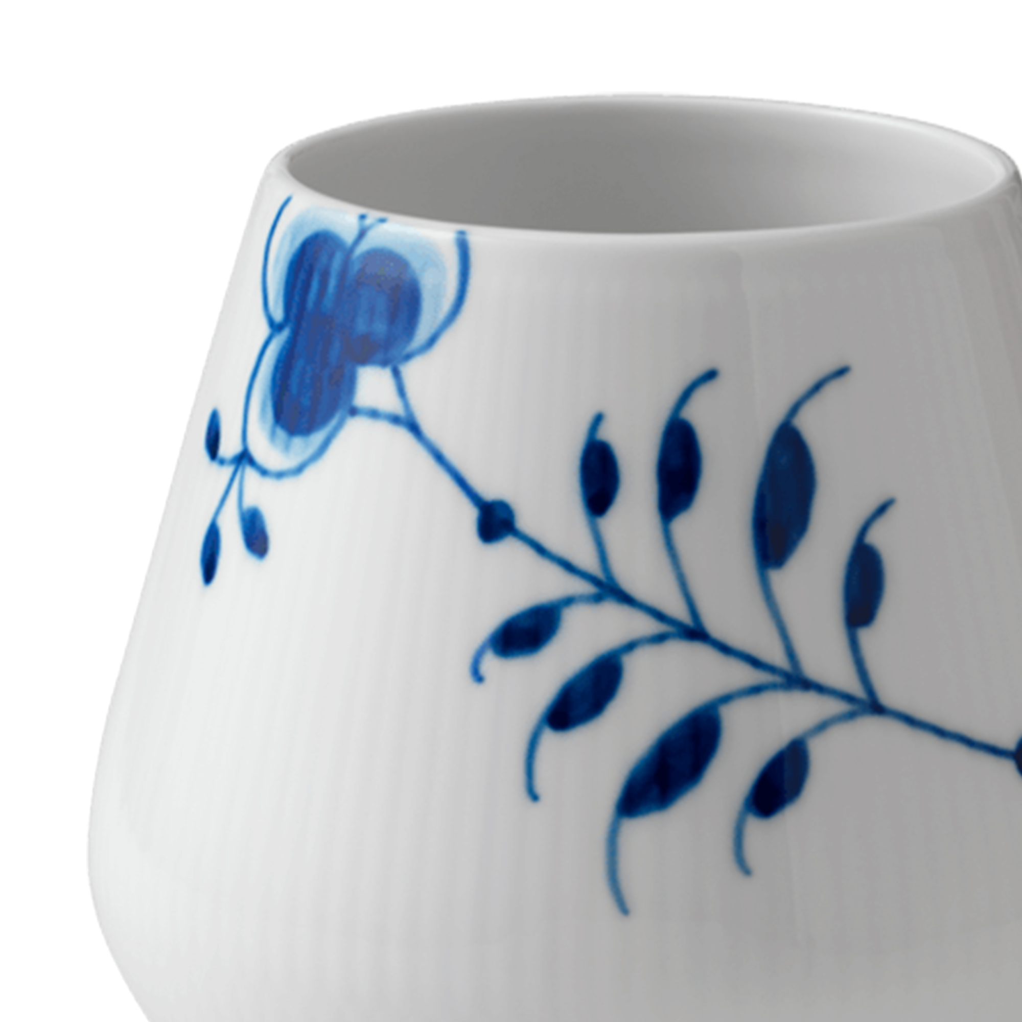 Zoom billed af Blå Mega Riflet Vase, medium 15 cm